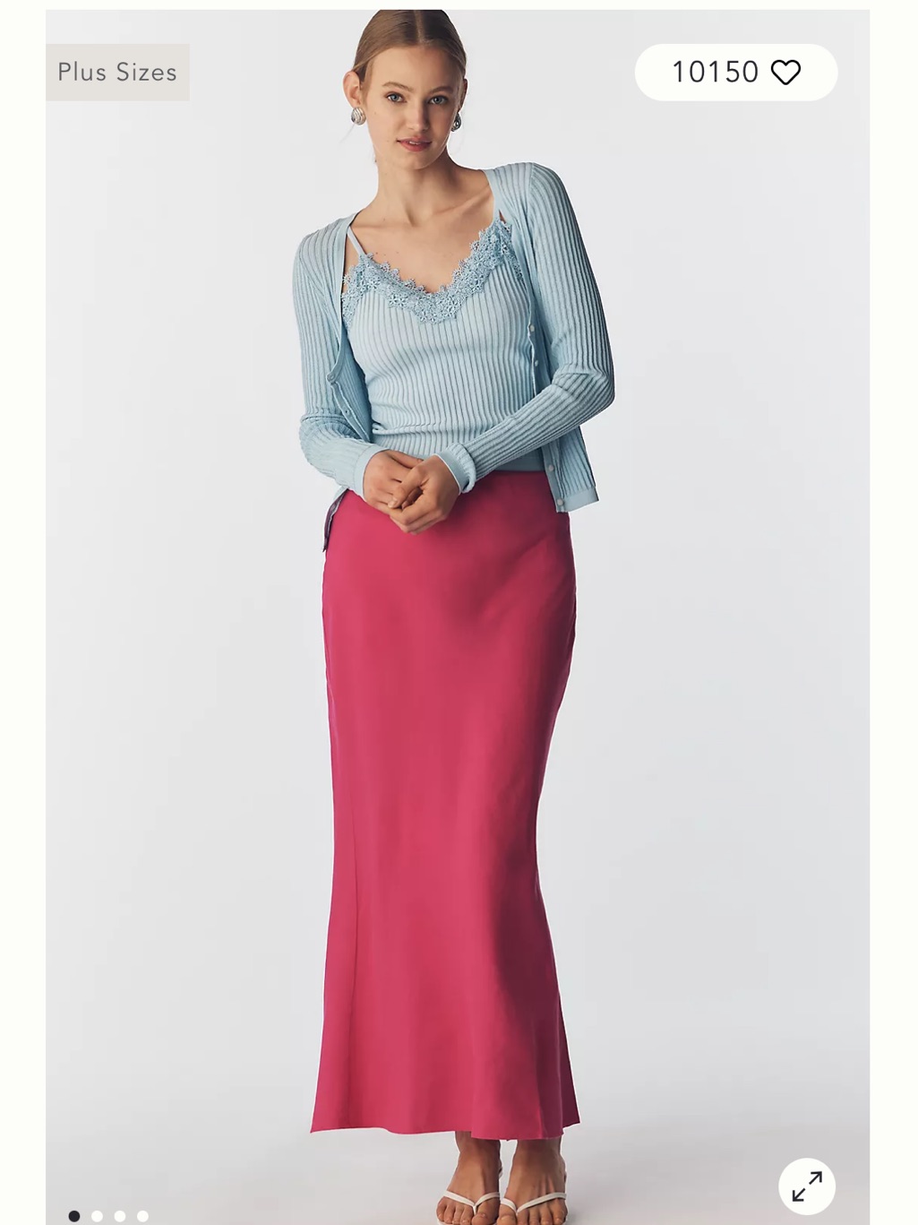 Anthropologie Magenta Maxi Slip Skirt